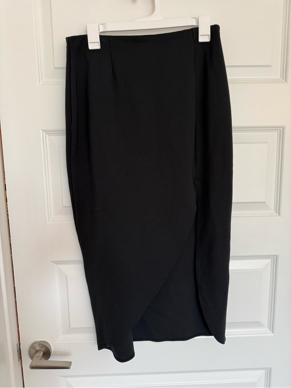 Abercrombie & Fitch Black Midi Wrap Pencil Skirt with slit Petite Large